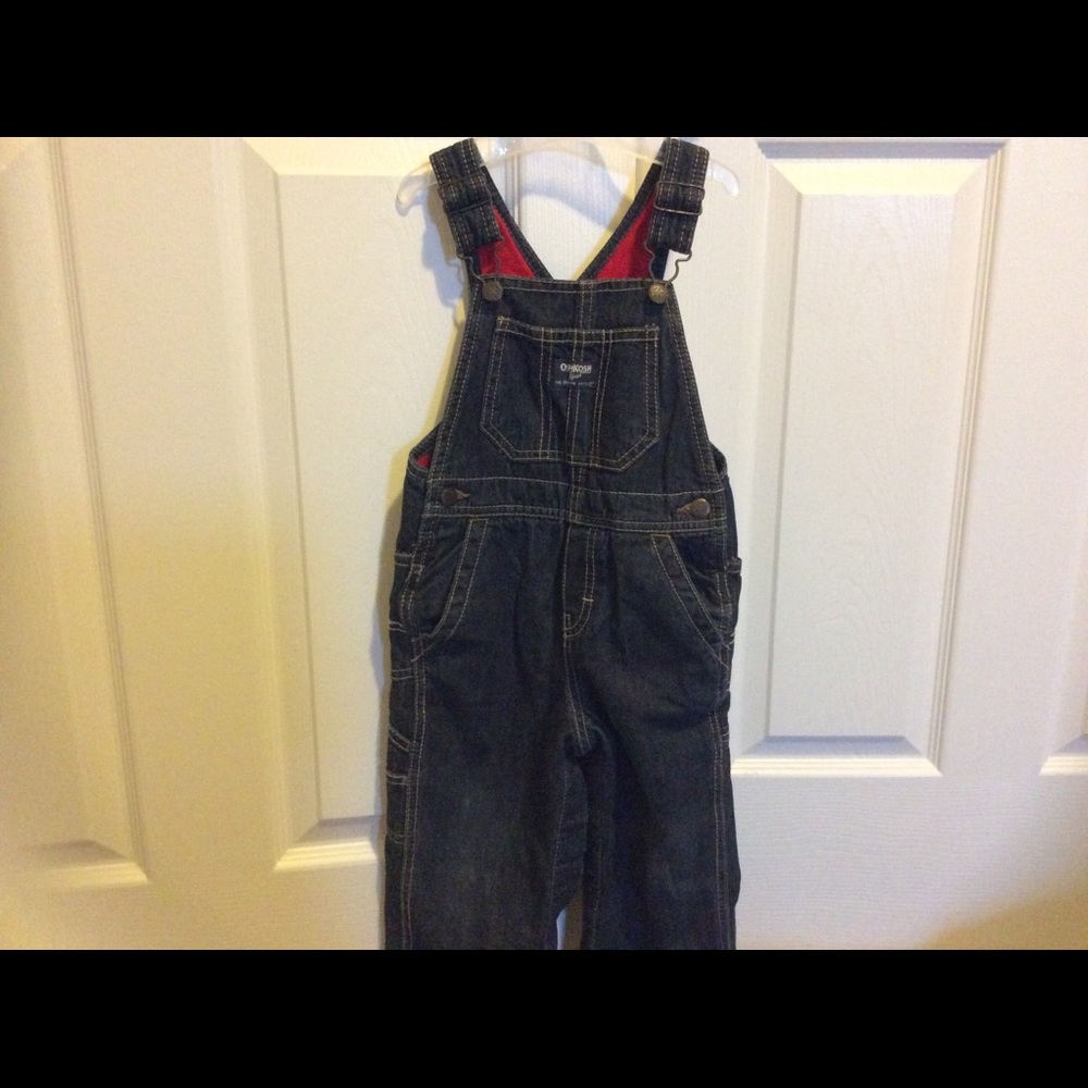 Osh Kosh Boys Overalls with Red Fleece Interior